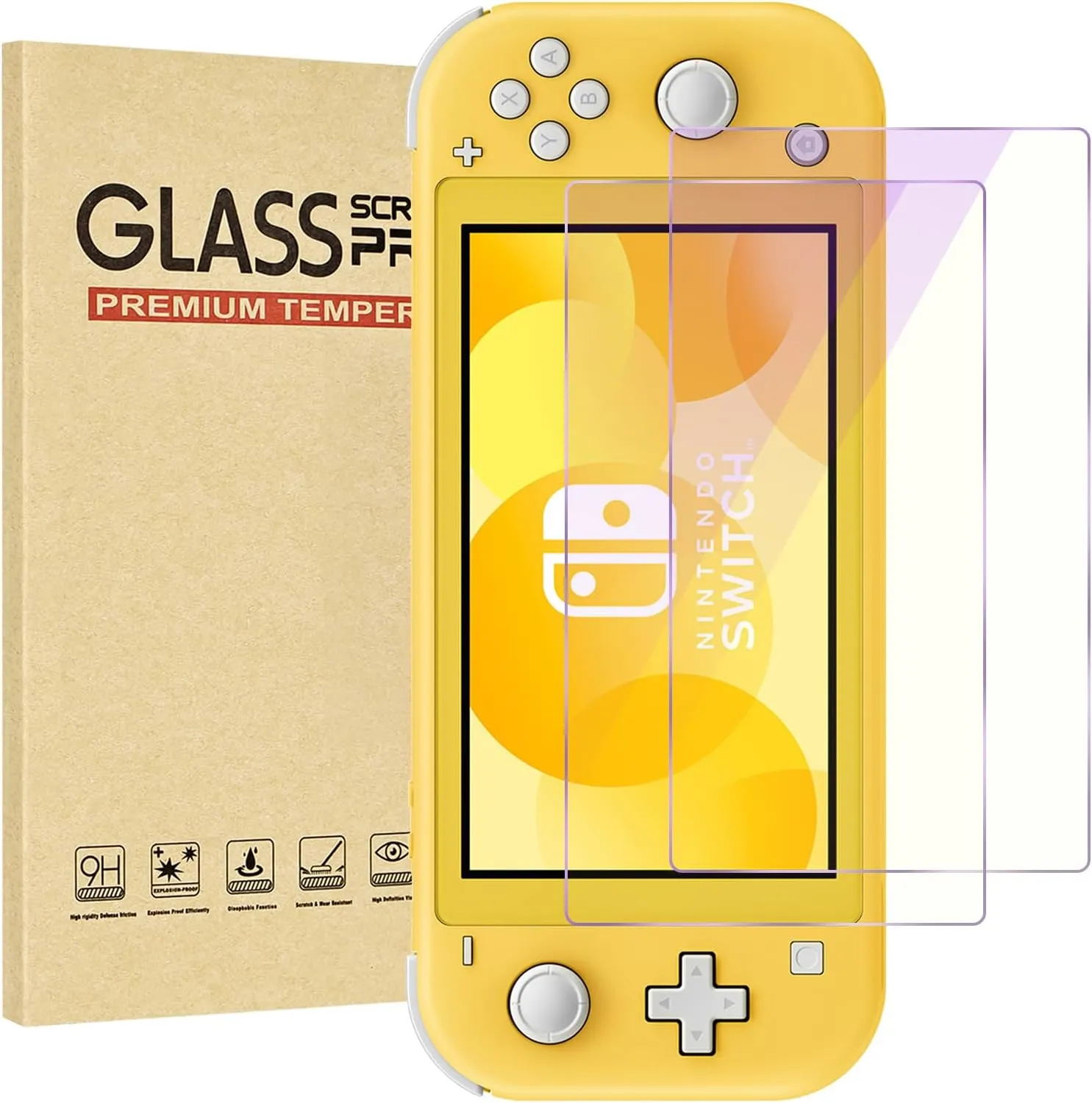 2-Pack Blue Light Blocking Screen Protector for Switch Lite Model 2019 [5.5 Inch]- Anti Glare, Anti Scratch,Anti Fingerprint, Eye Protection Film,HD Clear, Bubble Free, 9H Hardness