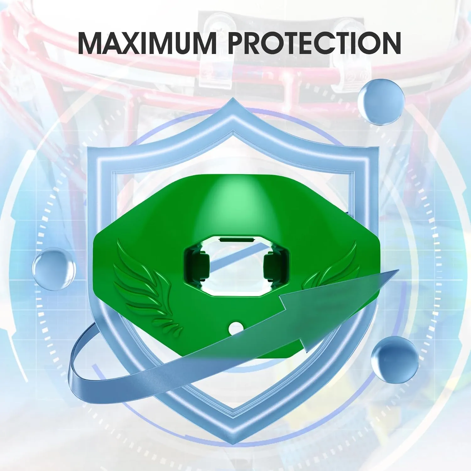 2Pack Youth Football Mouthguard,Football Mouthpiece with Strap,No Boil, Soft and Durable, Maximum Breathing Channel,Fits Adult,Youth Hockey Rugby