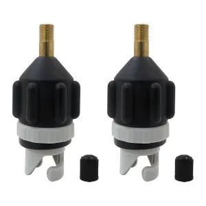 2x Inflatable Stand Up Paddleboard (SUP) Pump Adaptor -Universal Standard Schrader Air Valve Adapter Pumping Head Connector Converter for Inflating Boat Kayak Surfboard Bed Car Tire- Black by BLUE ELF