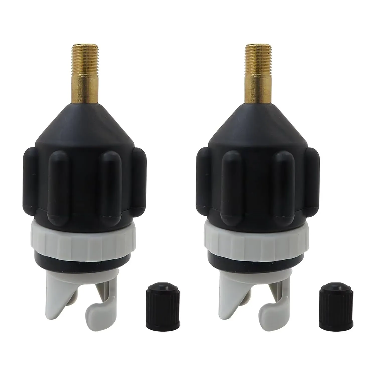 2x Inflatable Stand Up Paddleboard (SUP) Pump Adaptor -Universal Standard Schrader Air Valve Adapter Pumping Head Connector Converter for Inflating Boat Kayak Surfboard Bed Car Tire- Black by BLUE ELF