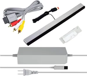 3 in 1 Wii AC Power Adapter   Composite Audio Video Cable Data Cables   Wired Motion Sensor Bar Data Cables Compatible with Nintendo Wii