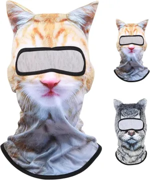 3D Cat Animal Ski Balaclava Sheisty Face Mask with Ears,Suitable for Music Festivals,Raves,Ski,Halloween or Party Outdoor