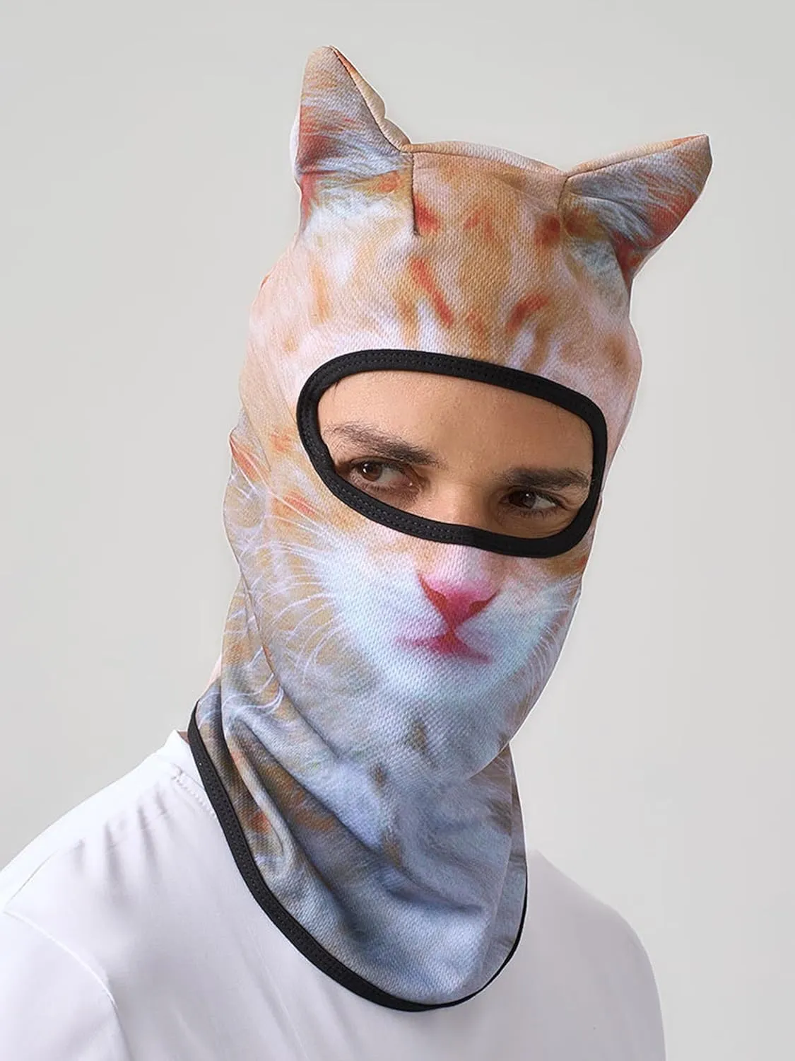 3D Cat Animal Ski Balaclava Sheisty Face Mask with Ears,Suitable for Music Festivals,Raves,Ski,Halloween or Party Outdoor