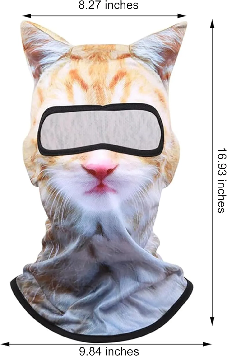 3D Cat Animal Ski Balaclava Sheisty Face Mask with Ears,Suitable for Music Festivals,Raves,Ski,Halloween or Party Outdoor