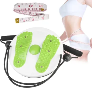 Ab Twist Waist Disc Board,1 PCS Upgraded Adjustable Waist Trainer Twisting Disc with Handles and 1 PCS Leather Tape Measure Multi-function Home Fitness Foot Massage