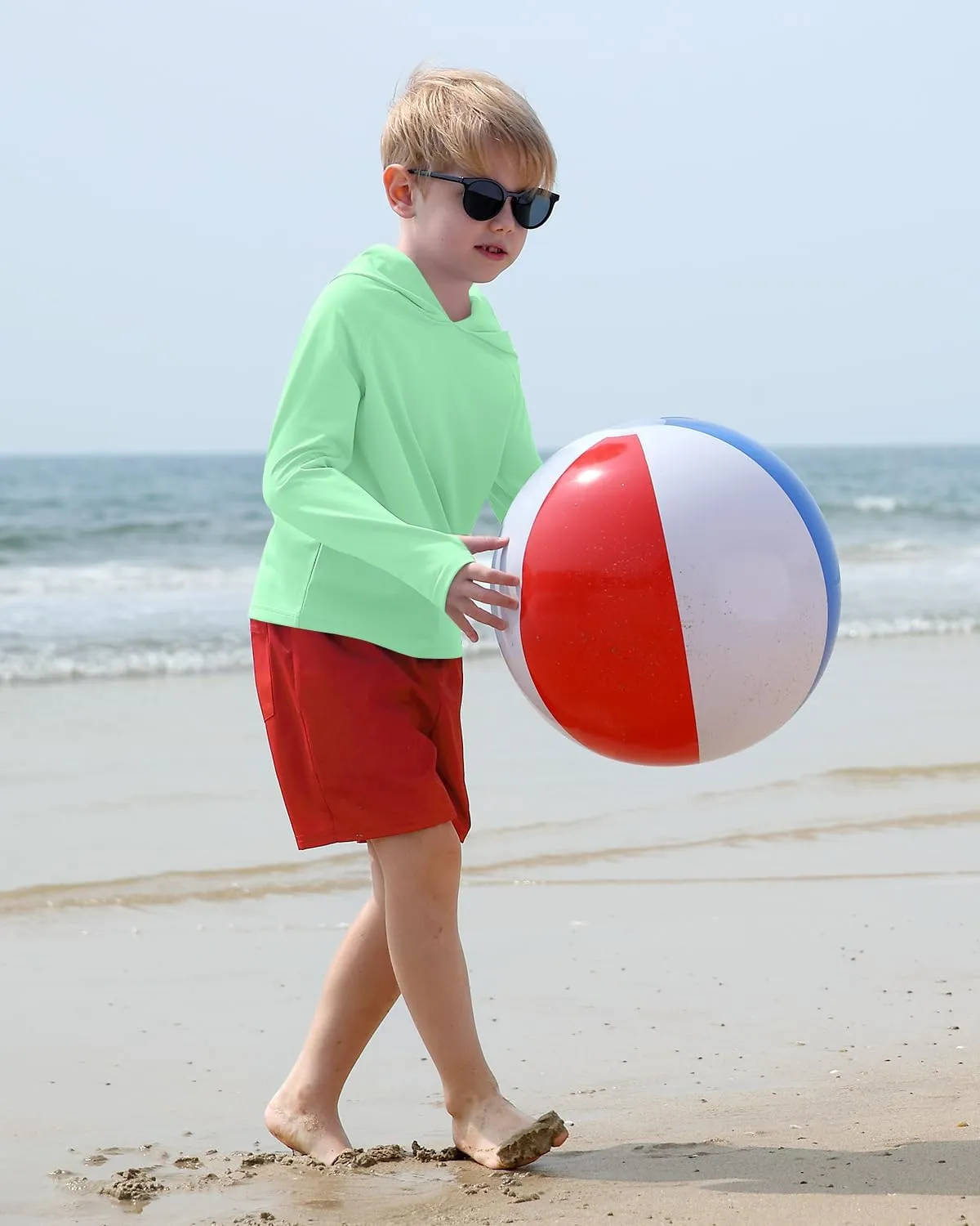 BesserBay Boys Sun Protection Hooded Long Sleeve Rashguard Shirt 1-14 Years