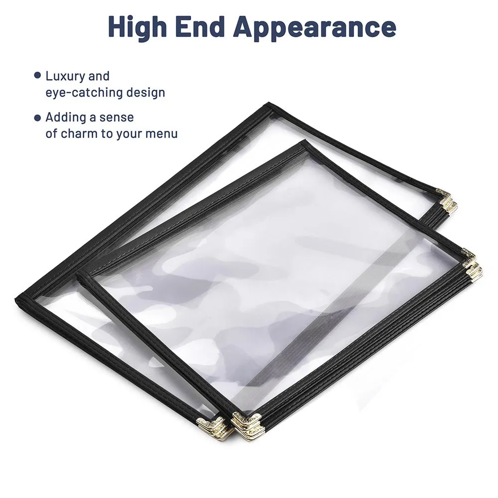 Clear Menu Covers 20ct/Pack 8.5x11 4-Page 8-View