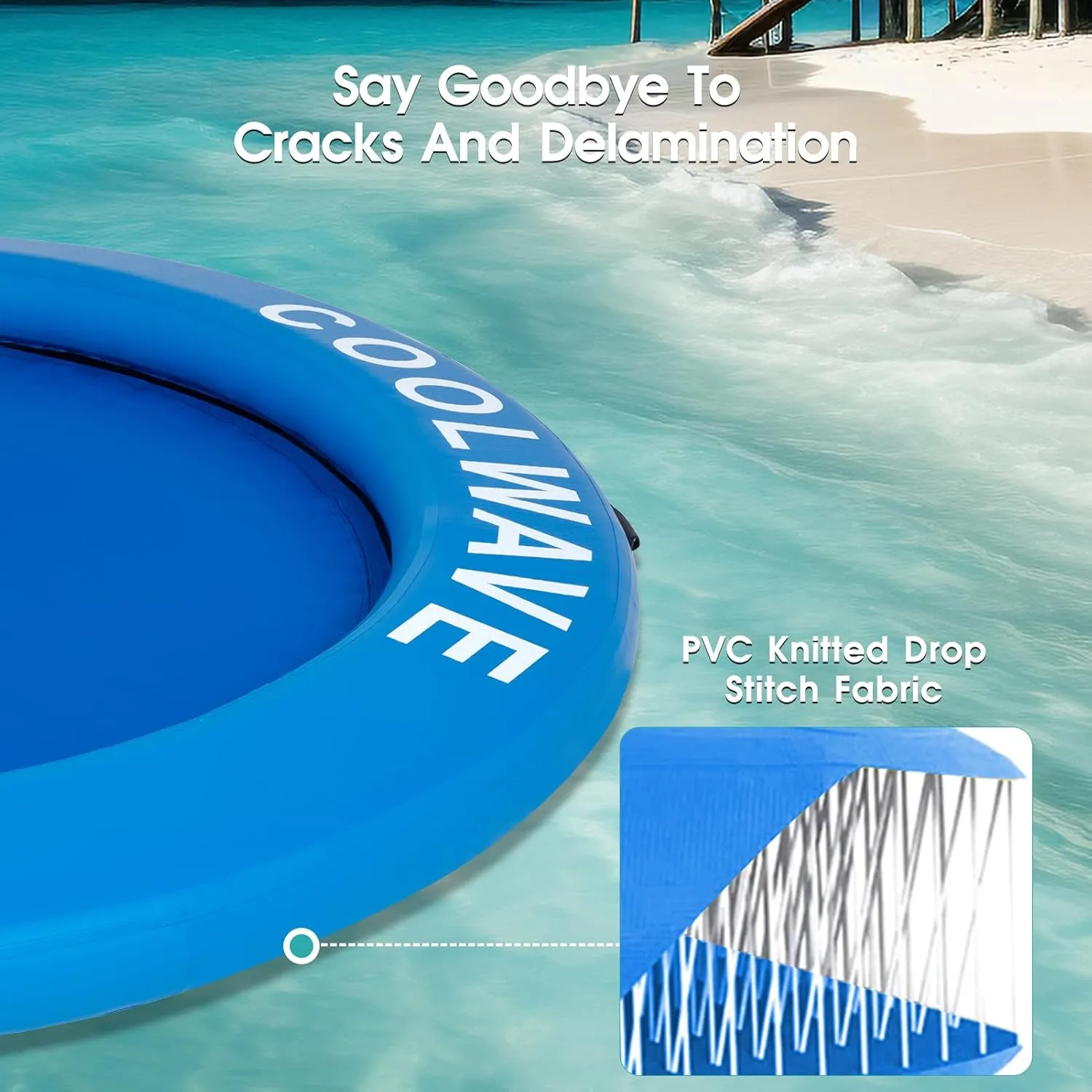 COOLWAVE Inflatable Water Hammock Floating Dock, Inflatable Raft for Family and Friends, Float Ring for Parties, Fits Multiple People, 6 FT/8FT/10FT