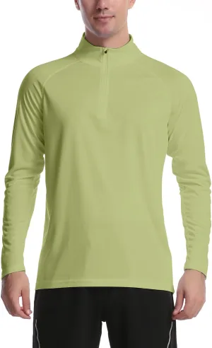 DAYOUNG Mens Zip Pullover UPF 50  Sun Protection Long Sleeve Hiking Fishing Outdoors Performance T-Shirt
