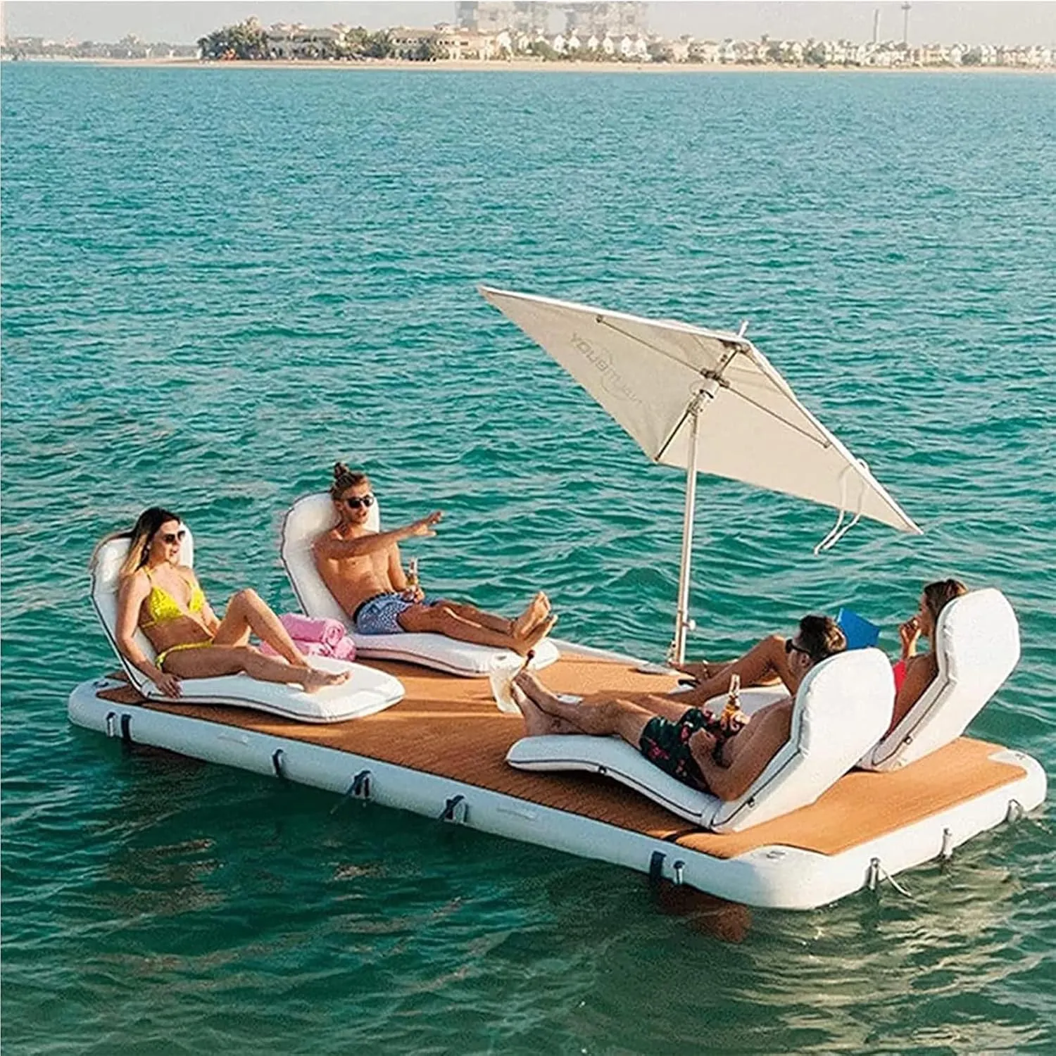 Floating Island raft, Inflatable Pool Float, Beach Floating Lounge Chair raft, Water Lounge Chair, Water Inflatable Floating Bed, Dock/Water Party