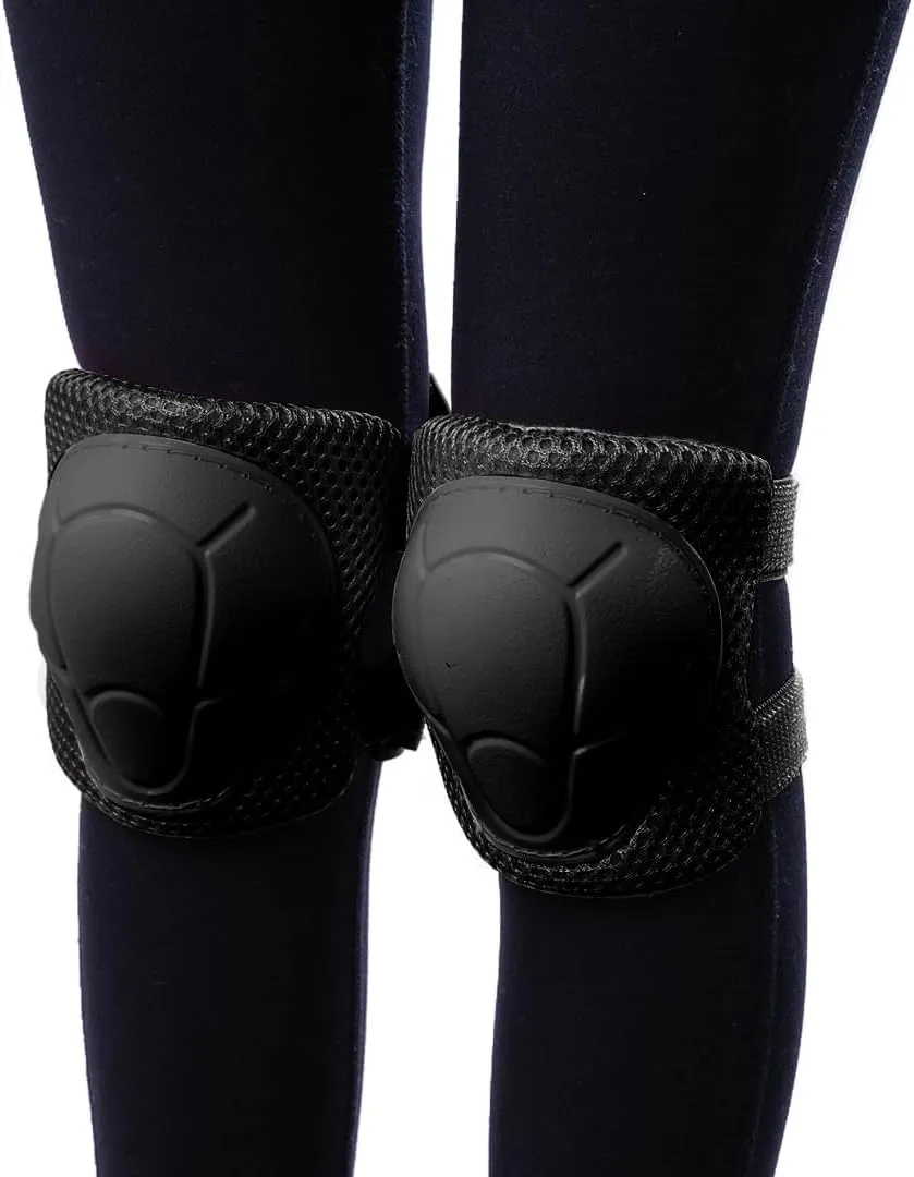 Kids Skateboard Bike Helmet Pads Set Protective Gear from Rude Boyz - Knee Pads Elbow Pads Wrist Pads Set for Youth Boys Girls