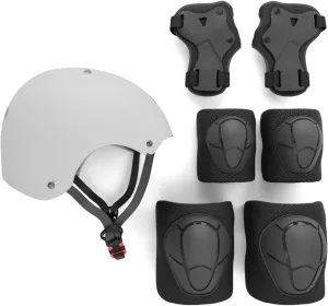 Kids Skateboard Bike Helmet Pads Set Protective Gear from Rude Boyz - Knee Pads Elbow Pads Wrist Pads Set for Youth Boys Girls