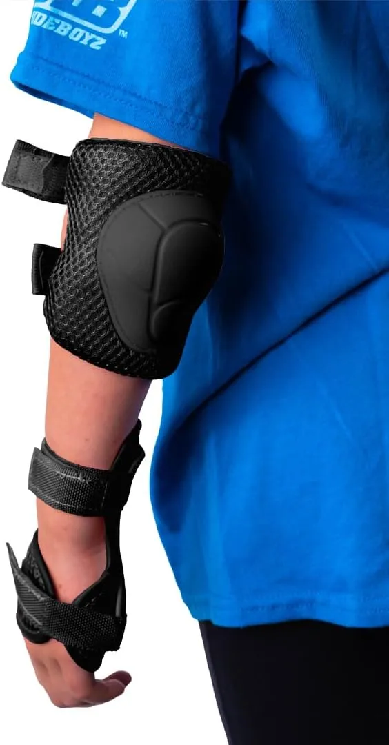 Kids Skateboard Bike Helmet Pads Set Protective Gear from Rude Boyz - Knee Pads Elbow Pads Wrist Pads Set for Youth Boys Girls