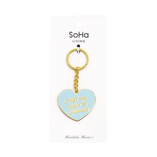 Left My Heart in Hawaii Enamel Keychain