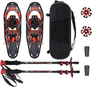 Light Weight Snowshoes 9 Set, Light Weight Snowshoes with 25 Inches Aluminum Weight Bearing 90kg 64 * 22cm, Rolling Terrain Snowshoes for Women Men Youth