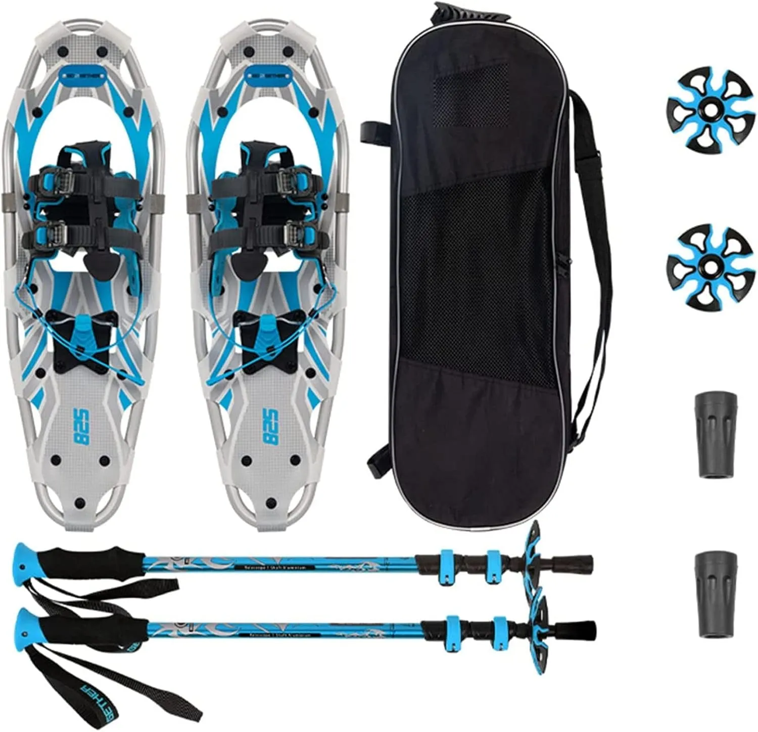 Light Weight Snowshoes 9 Set, Light Weight Snowshoes with 25 Inches Aluminum Weight Bearing 90kg 64 * 22cm, Rolling Terrain Snowshoes for Women Men Youth