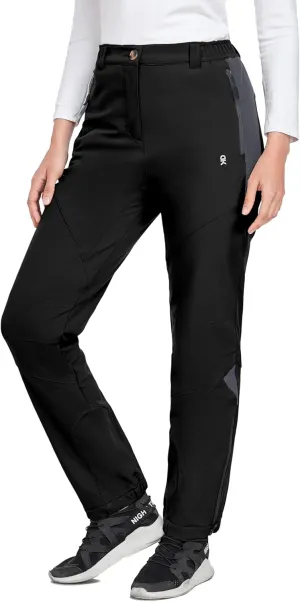 Little Donkey Andy Women's Fleece Lined Waterproof Softshell Pants Hiking Ski Snowboarding Pants