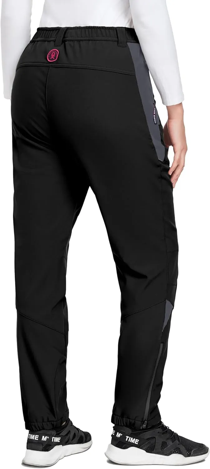 Little Donkey Andy Women's Fleece Lined Waterproof Softshell Pants Hiking Ski Snowboarding Pants