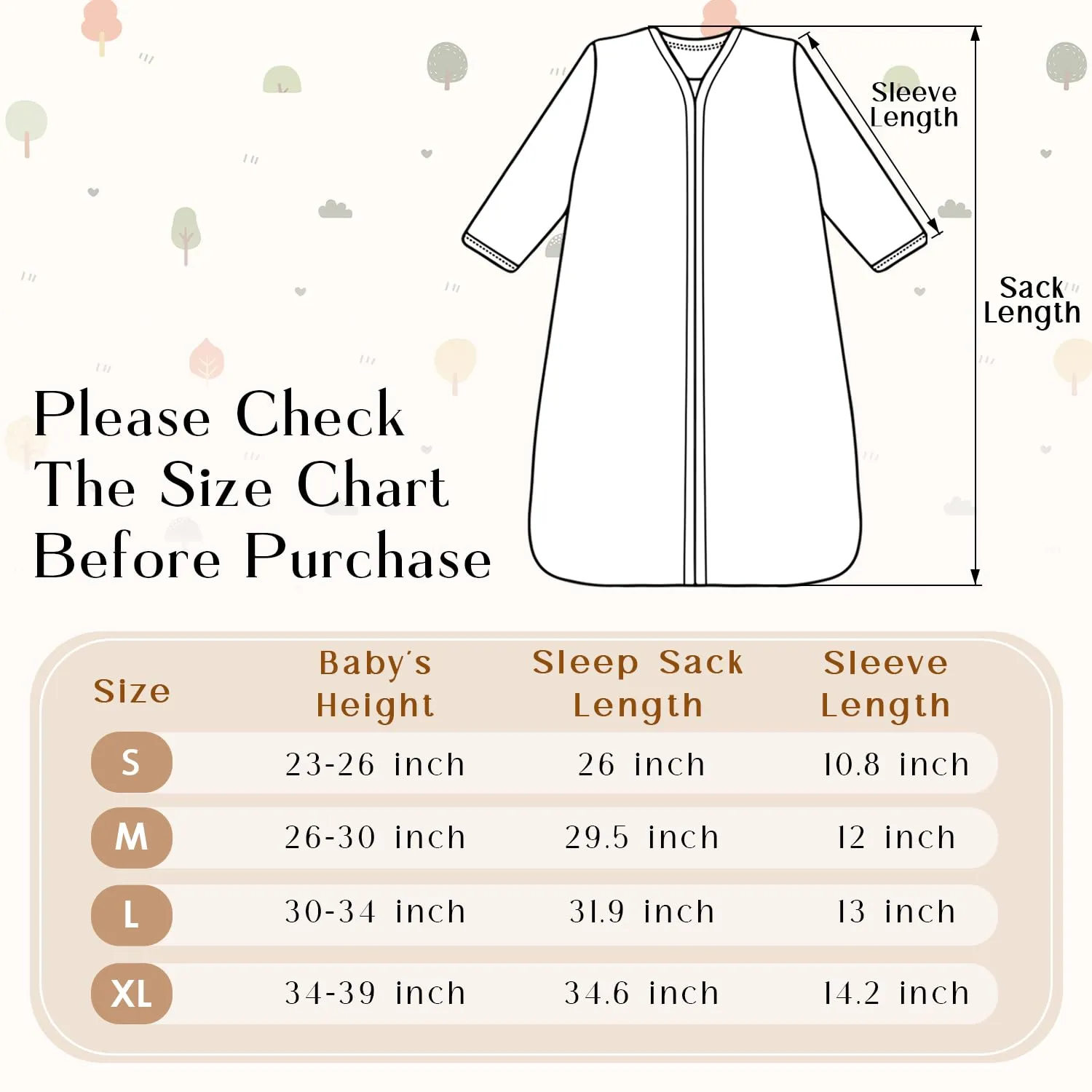 Long Sleeve Sleep Sack 6-12 Months - 100% Cotton Infant Sleep Sack with 2-Way Zipper - 0.5 Tog Wearable Blanket Baby - Lightweight Baby Sleep Sack 6-9 9-12 Months