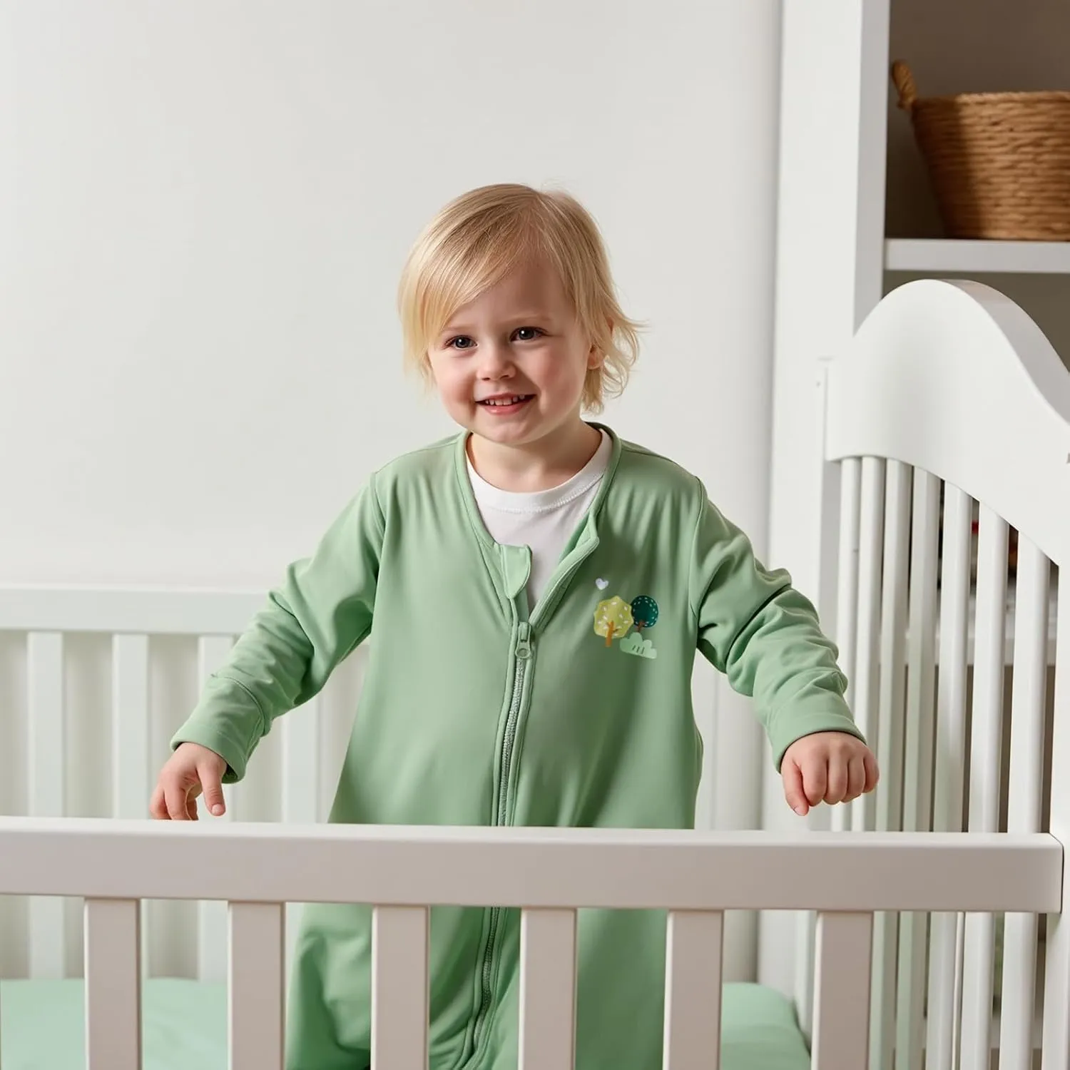 Long Sleeve Sleep Sack 6-12 Months - 100% Cotton Infant Sleep Sack with 2-Way Zipper - 0.5 Tog Wearable Blanket Baby - Lightweight Baby Sleep Sack 6-9 9-12 Months