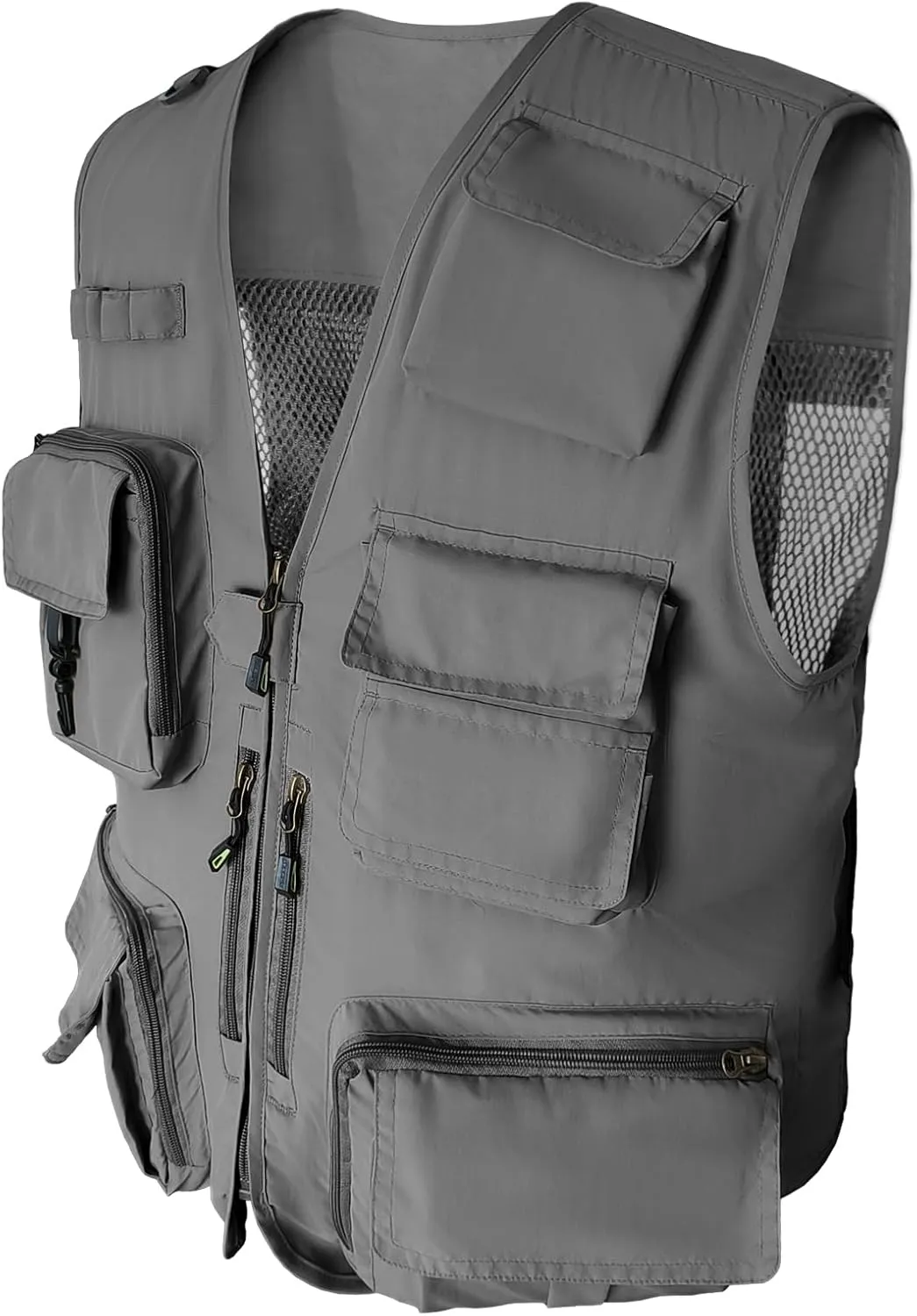 Mens Lightweight Safari Travel Fishing Photography Outdoor Work Cargo Vest with Pockets