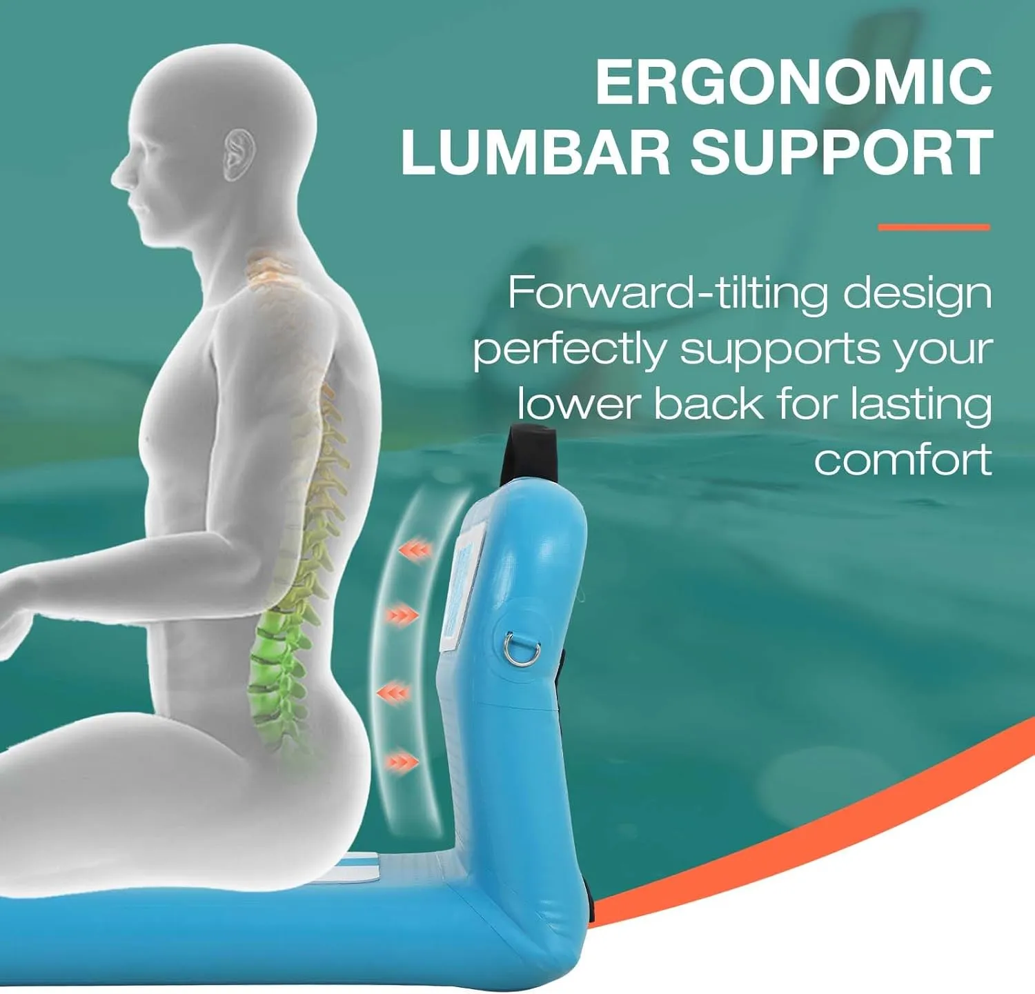 Niphean Inflatable Kayak Seat with Back Support, Sturdy Paddle Board Seat for Inflatable Boards, Canoe Seat, Boat Seat, SUP Seat, Supportive Kayak Seats with Back Support for Versatile Use