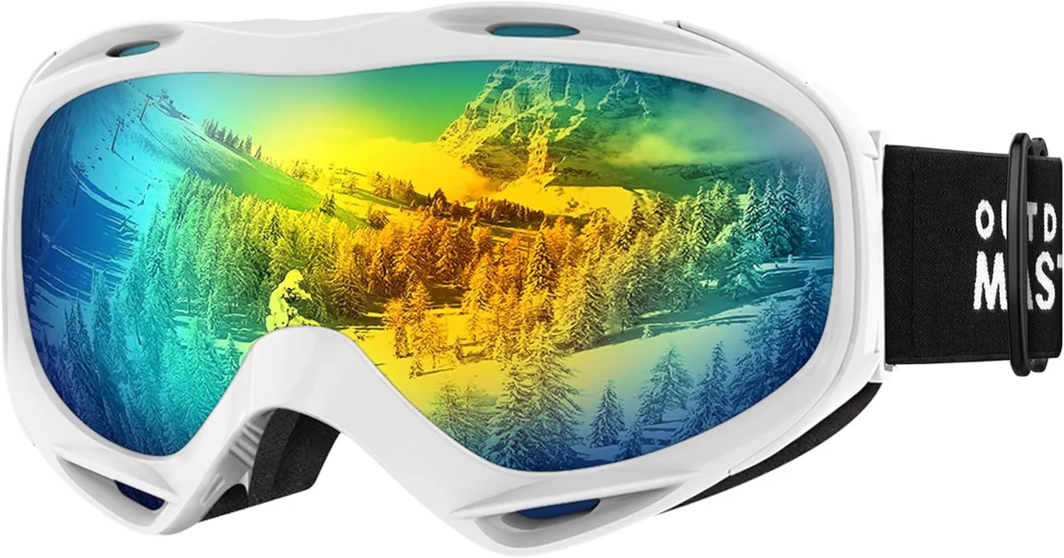 OutdoorMaster OTG Ski Goggles - Over Glasses Ski/Snowboard Goggles for Men, Women & Youth - 100% UV Protection