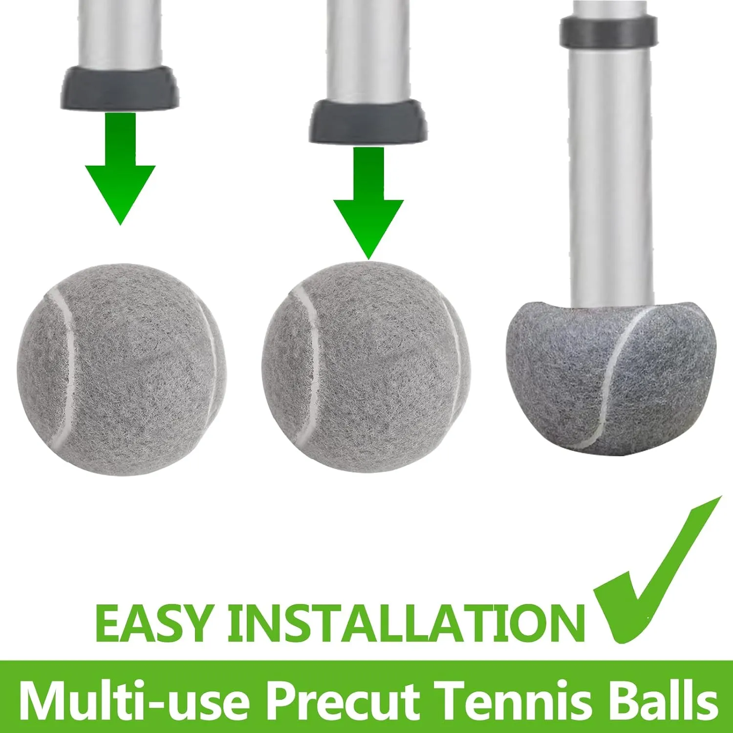 Premium Precut Tennis Balls Walkers 4 Pcs Balls with Precut Opening for Easy Installation,Walker Accessories for Seniors Fit Most Walkers,for Furniture Legs and Floor Protection