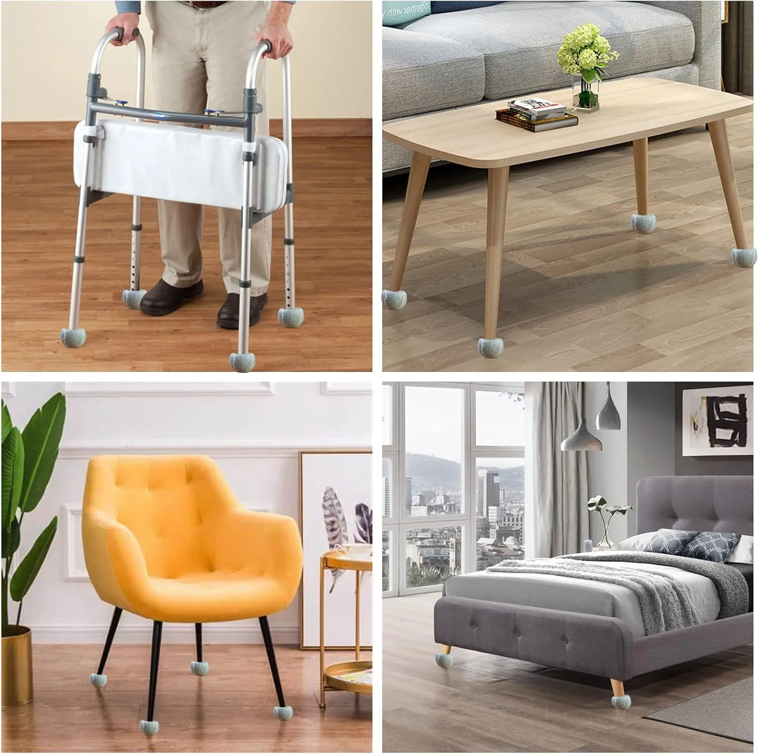 Premium Precut Tennis Balls Walkers 4 Pcs Balls with Precut Opening for Easy Installation,Walker Accessories for Seniors Fit Most Walkers,for Furniture Legs and Floor Protection