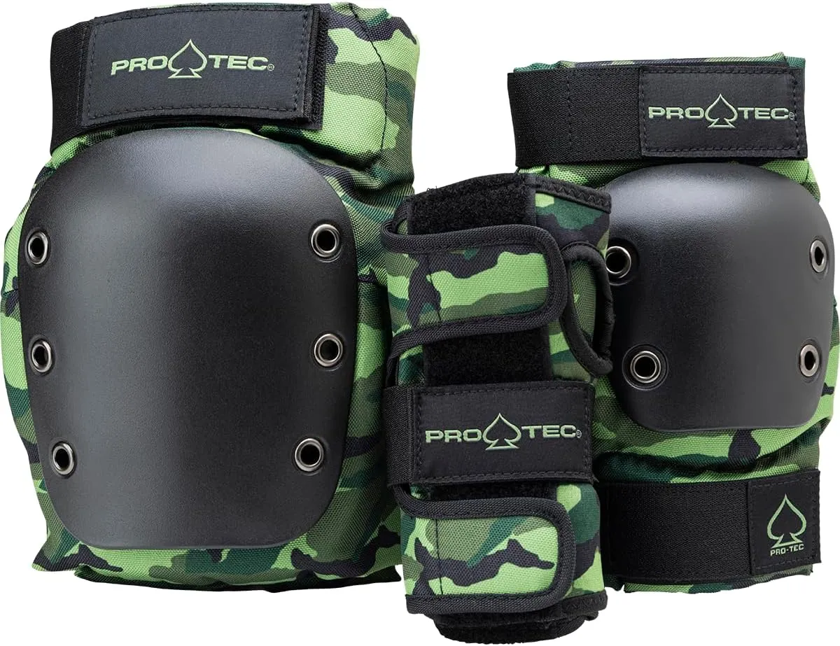 Pro-Tec Street 3-Pack Pad Set - Protective Gear for Skateboarding, Roller Skating, Scooter, Bicycling