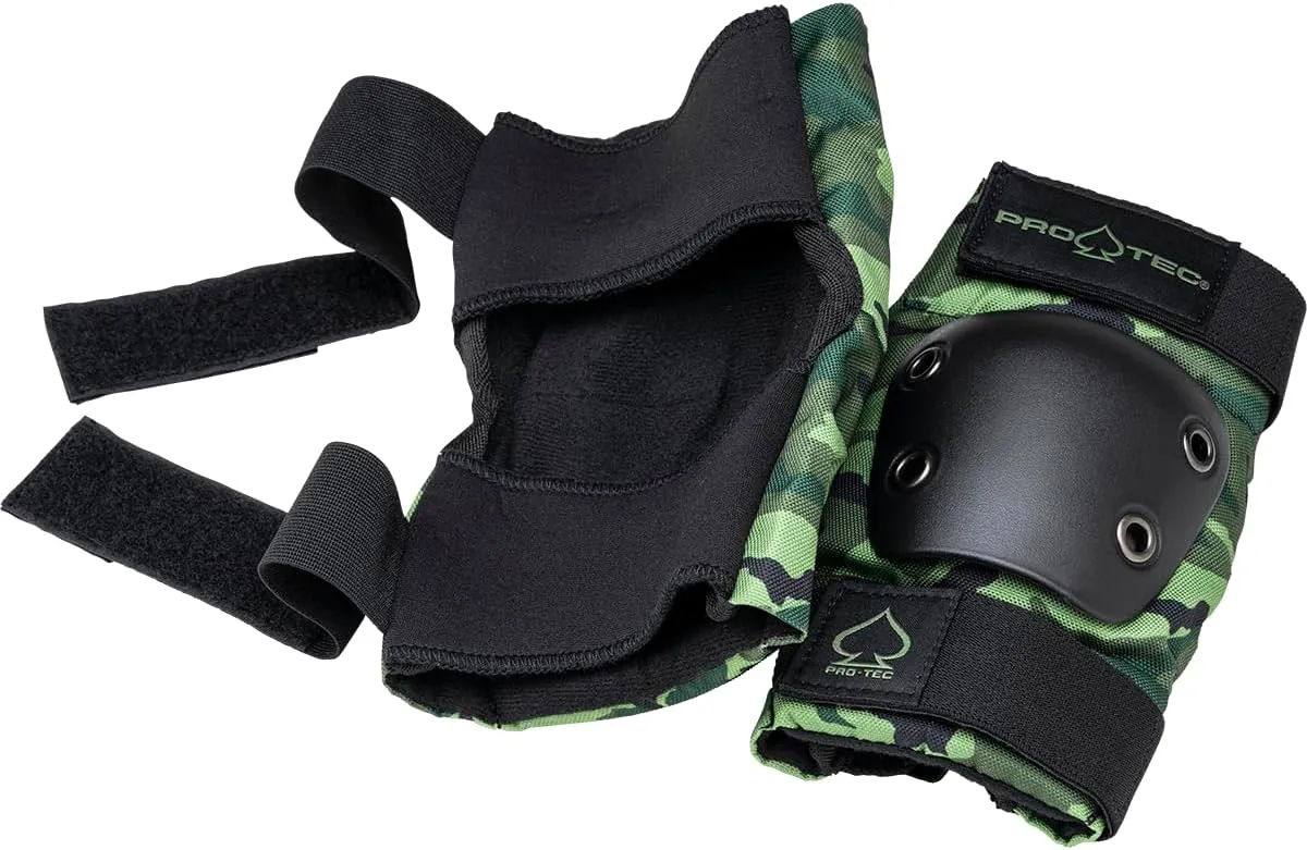 Pro-Tec Street 3-Pack Pad Set - Protective Gear for Skateboarding, Roller Skating, Scooter, Bicycling