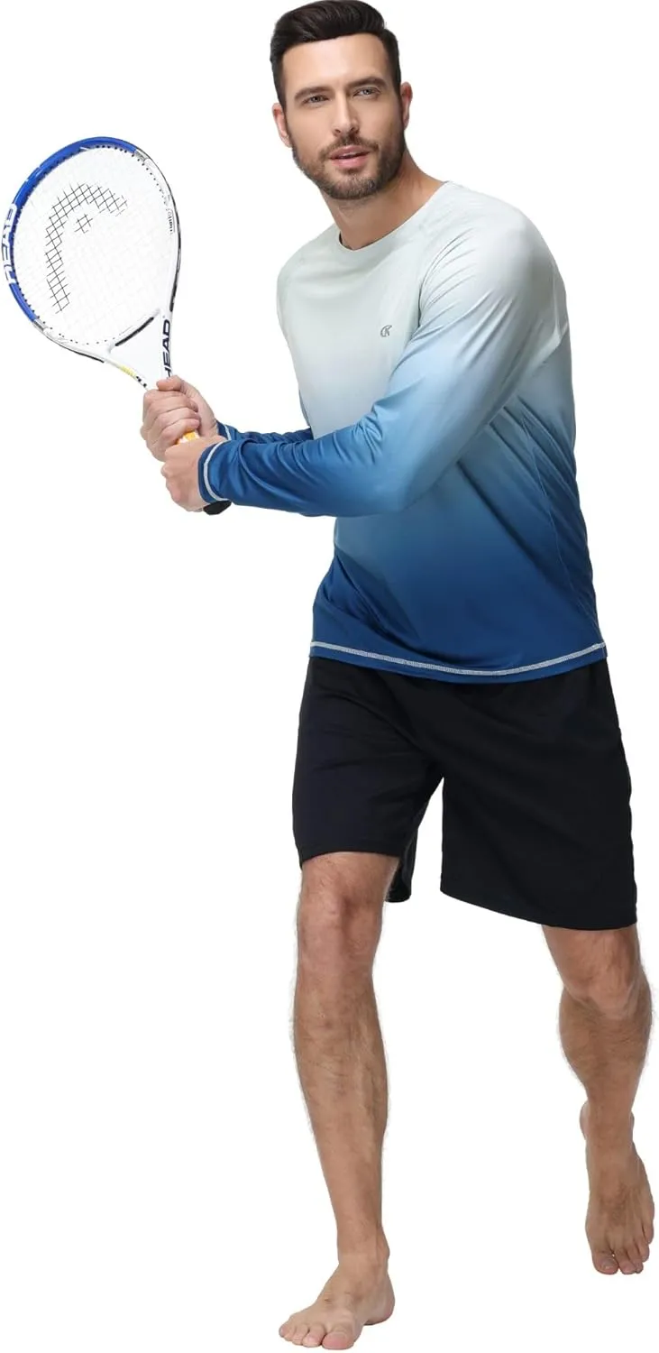 Satankud Men's UPF 50  Rash Guard Swim Shirts Short/Long Sleeve Sun Protection Summer Beach Hawaiian T-Shirt