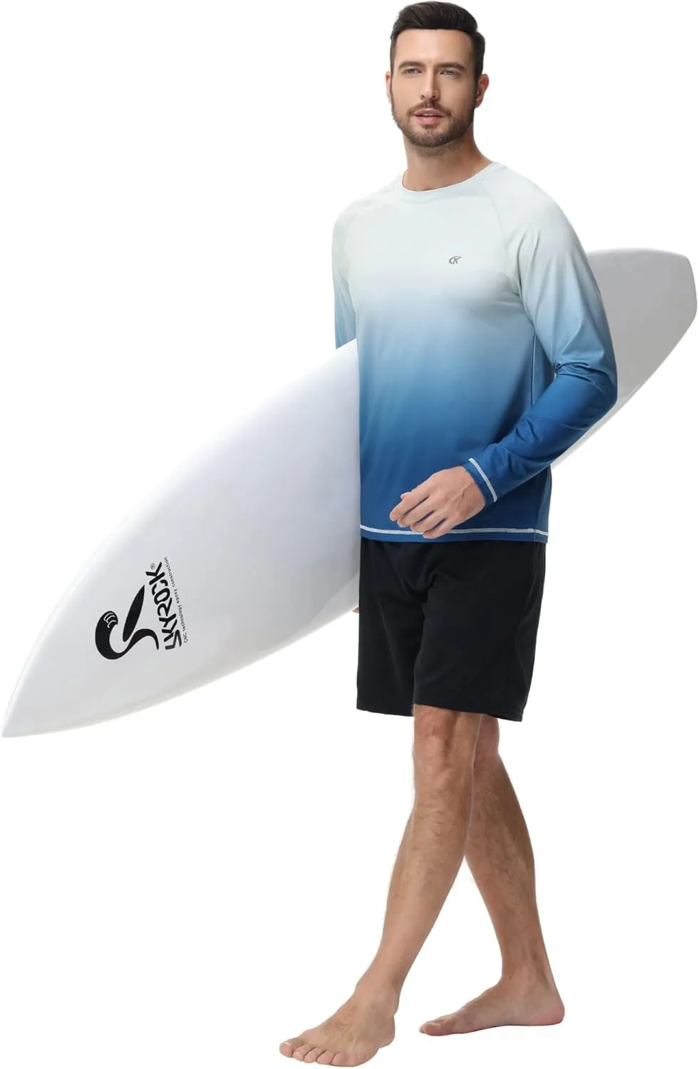 Satankud Men's UPF 50  Rash Guard Swim Shirts Short/Long Sleeve Sun Protection Summer Beach Hawaiian T-Shirt
