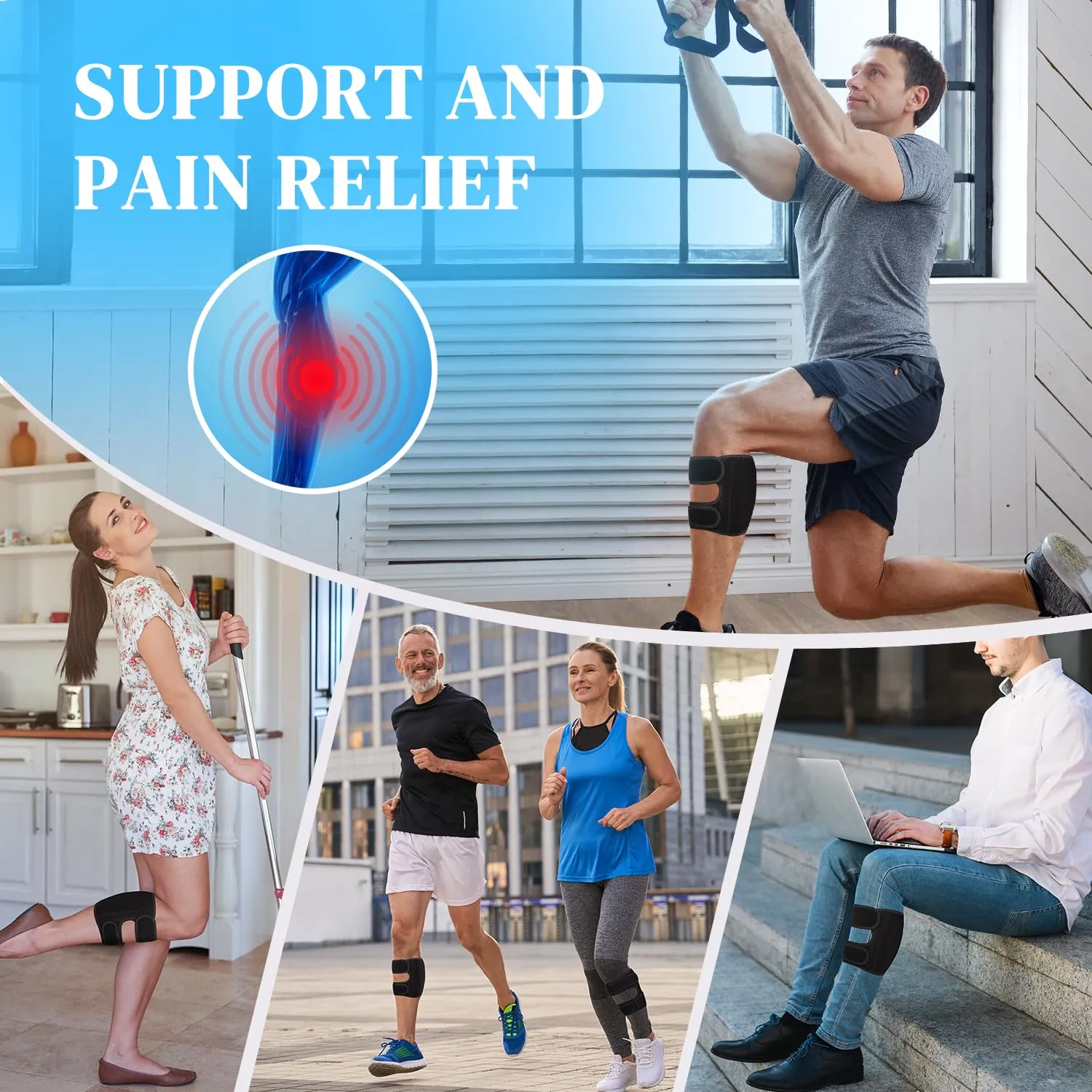Sciatica Pain Relief Devices, Sciatic Nerve Brace with Adjustable Dual Pressure Pads Targeted Compression for Sciatica Pain, Lower Back Pain Relief, Knee Brace Men Women Calf Support