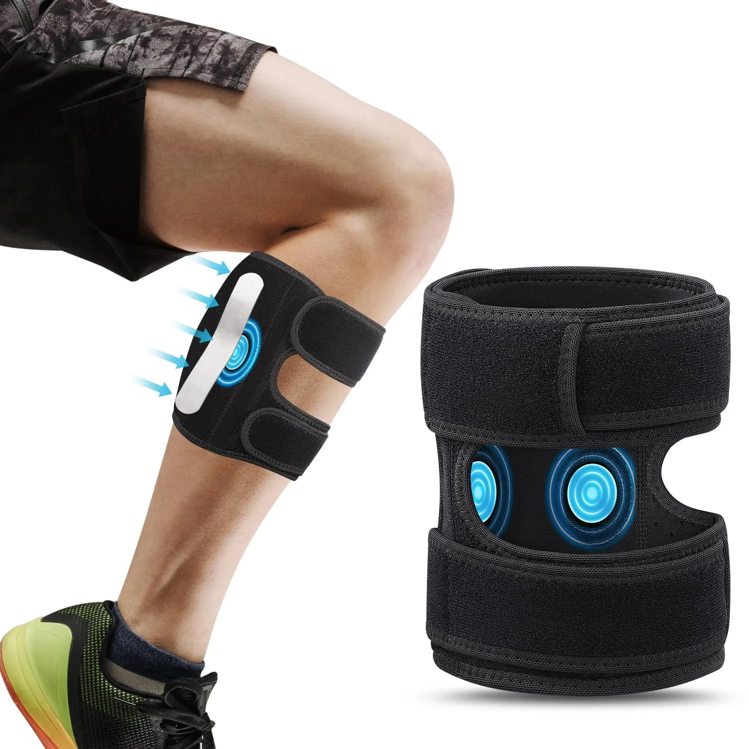 Sciatica Pain Relief Devices, Sciatic Nerve Brace with Adjustable Dual Pressure Pads Targeted Compression for Sciatica Pain, Lower Back Pain Relief, Knee Brace Men Women Calf Support