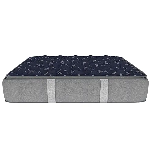 SLEEPSPA by COIRFIT Euphoria Normal Top 8 Inch Queen Size Bonnell Spring Mattress with 6 Year Warranty | Orthopedic Pro - Doctor Recommended | Pressure Relieving | PU Foam for Support (Blue,72X70X8)