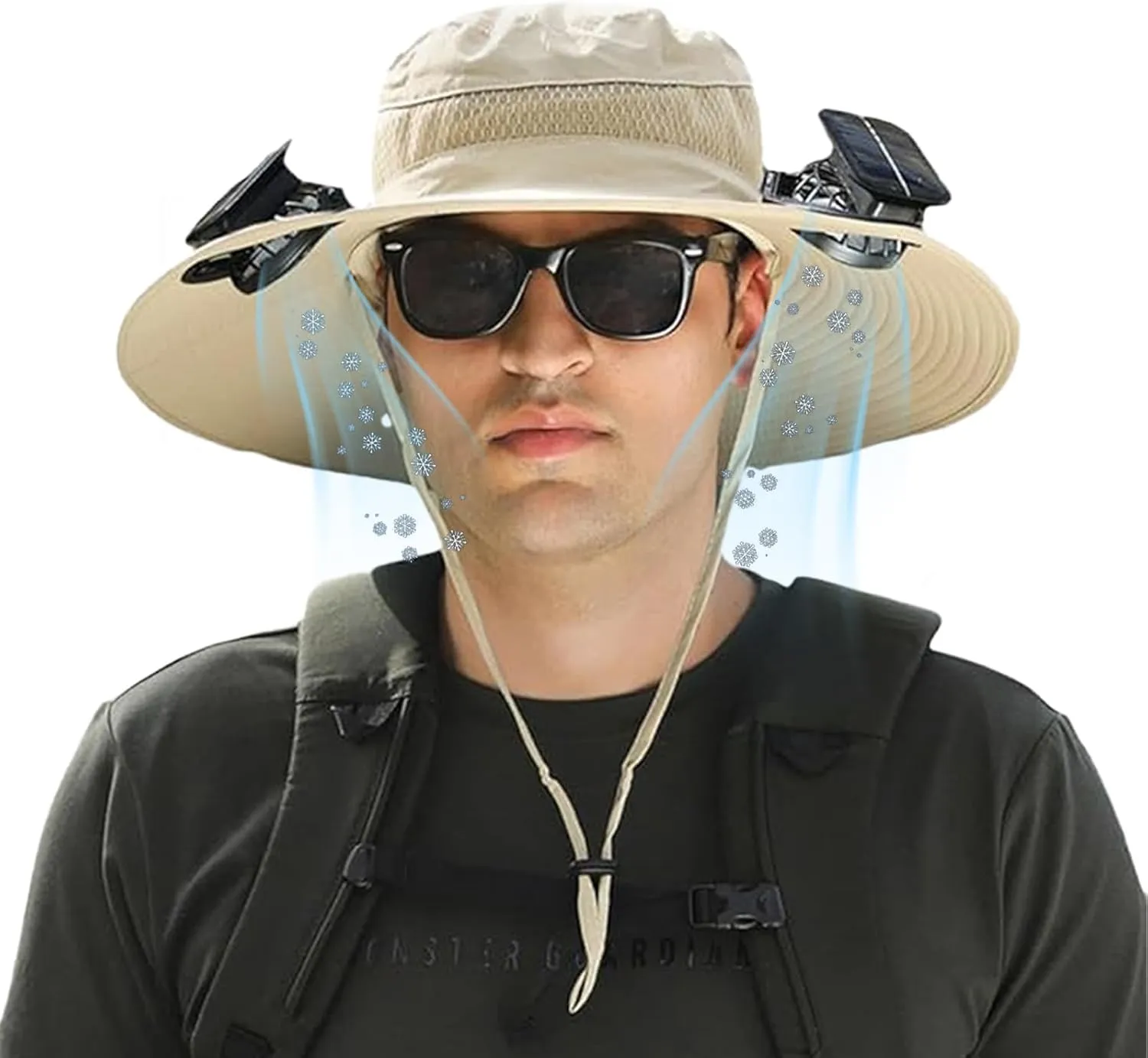 Solar Fan Hat,Wide Brim Solar Fan Hat, Solar   USB Dual Power SupplyPerfect for Outdoor Fishing, Camping Enthusiasts