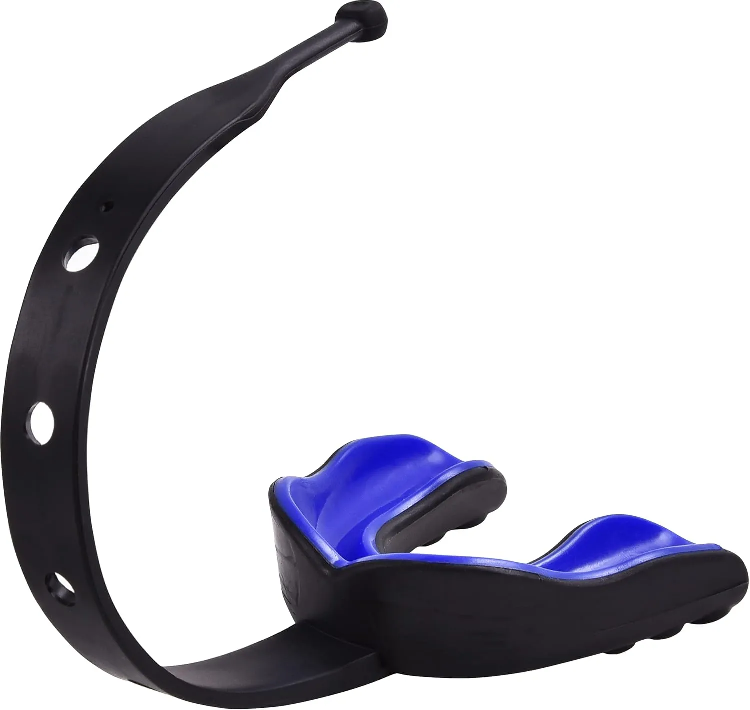Strapped Mouth Guard for Football, Lacrosse, Ice Hockey, Taekwondo (USA Flag, Fangs, 15  Colors to Choose from) - Sports Mouthguard with Fixed Strap (Strapped, Youth or Adult)