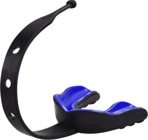 Strapped Mouth Guard for Football, Lacrosse, Ice Hockey, Taekwondo (USA Flag, Fangs, 15  Colors to Choose from) - Sports Mouthguard with Fixed Strap (Strapped, Youth or Adult)